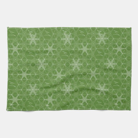 Gepersonaliseerde Japandi stijl Snowflake ontwerp Theedoek (Horizontaal)