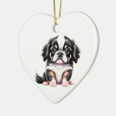 Gepersonaliseerde Japanse kin puppy Keramisch Ornament (Links)