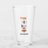 Gepersonaliseerde Japanse Sushi Nigiri Maki Roll Glas (Voorkant)