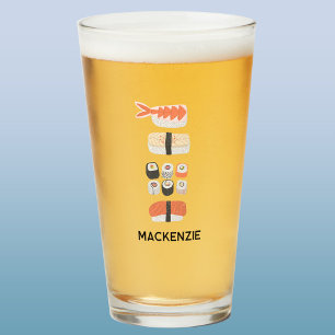 Gepersonaliseerde Japanse Sushi Nigiri Maki Roll Glas