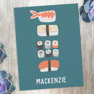 Gepersonaliseerde Japanse Sushi Notitiekaartje