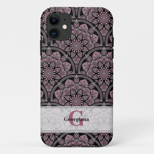 Gepersonaliseerde jaren '20 Dusky Roos Bloemen Fro Case-Mate iPhone Case (Achterkant)