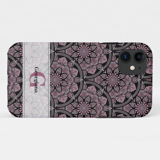 Gepersonaliseerde jaren '20 Dusky Roos Bloemen Fro Case-Mate iPhone Case (Achterkant (horizontaal))