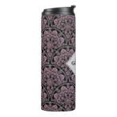 Gepersonaliseerde jaren '20 Dusky Roos Bloemen Fro Thermosbeker (Gedraaid links)