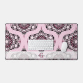 Gepersonaliseerde jaren '70 Dusky Roos Cherry Blos Bureaumat (Keyboard & Muis)