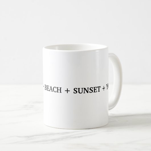 Gepersonaliseerde Jazz Coffee Beach Sunset You mok (Voorkant rechts)