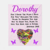 GEPERSONALISEERDE JEREMIA 29:11 BLOEMEN FLEECE DEKEN (Voorkant)