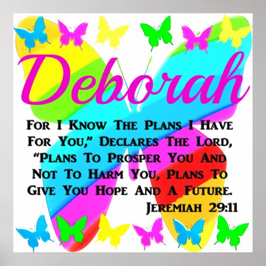  GEPERSONALISEERDE JEREMIAH 29:11 BUTTERFLY POSTER (Voorkant)