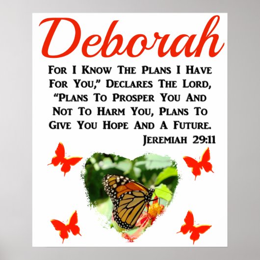 GEPERSONALISEERDE JEREMIAH 29:11 BUTTERFLY POSTER (Voorkant)