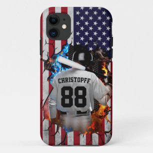 Gepersonaliseerde Jersey Amerikaans honkbal Case-Mate iPhone Case