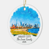 Gepersonaliseerde Jersey City Ornament, New Jersey Keramisch Ornament (Links)