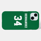 Gepersonaliseerde Jersey Naam Nummer Groen en Wit Case-Mate iPhone Case (Achterkant (horizontaal))