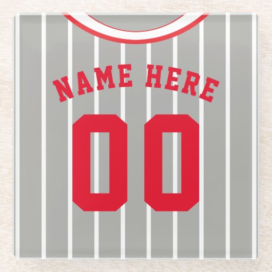 Gepersonaliseerde Jersey Onderzetter Pinstripe Hon (Voorkant)