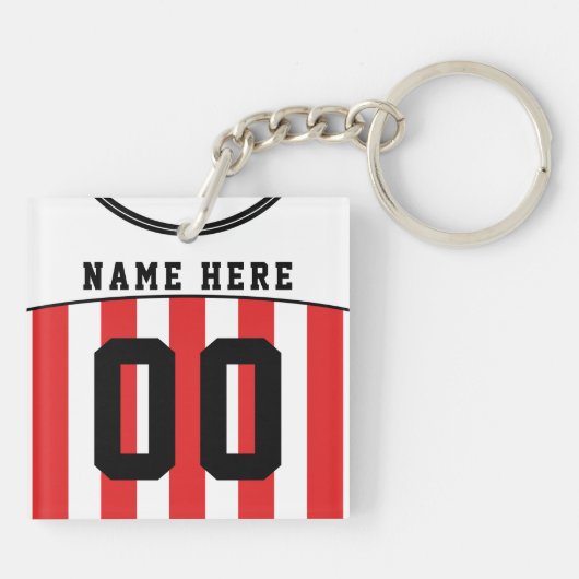 Gepersonaliseerde Jersey Sleutelhanger, Voetbal, F Sleutelhanger (Achterkant)