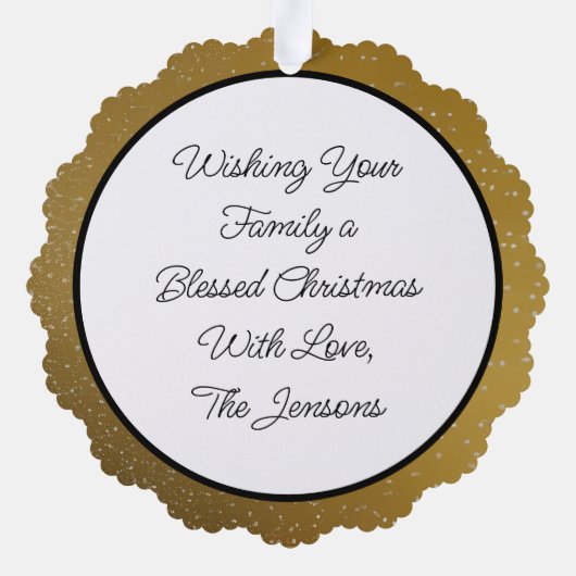 Gepersonaliseerde Jesus Christmas religieus Christ Ornament Kaart (Achterkant)