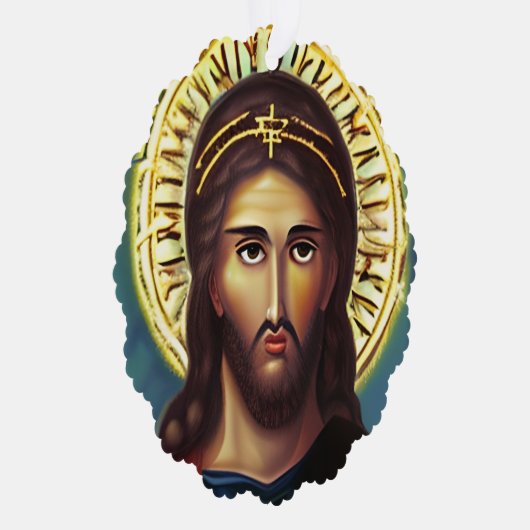 Gepersonaliseerde Jesus Christmas religieus Christ Ornament Kaart (Rechts)