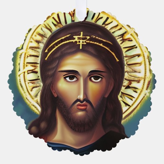 Gepersonaliseerde Jesus Christmas religieus Christ Ornament Kaart (Voorkant)