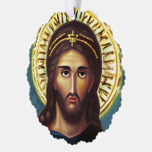 Gepersonaliseerde Jesus Christmas religieus Christ Ornament Kaart (Links)