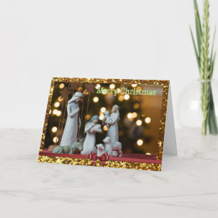 Gepersonaliseerde Jesus & The Shepherds Kerst Kaar Feestdagen Kaart