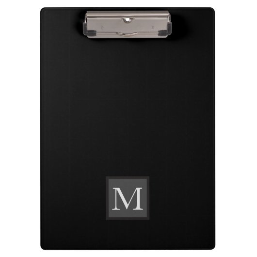 Gepersonaliseerde Jet Black Monogram cadeaus voor  Klembord (Voorkant)