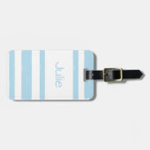 Gepersonaliseerde Jeugdkamp Blauwe Streep Bagagelabel (Voorkant horizontaal)