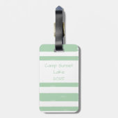 Gepersonaliseerde Jeugdkamp Groene Streep Bagagelabel (Achterkant verticaal)