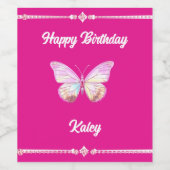 Gepersonaliseerde Jewel B'fly Eten & Drinken Label Wijn Etiket (Enkel label)