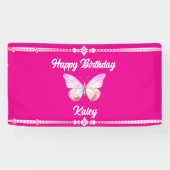 Gepersonaliseerde Jewel Butterfly Banner (Horizontaal)