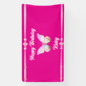 Gepersonaliseerde Jewel Butterfly Banner (Verticaal)