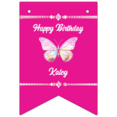 Gepersonaliseerde Jewel Butterfly Bunting Banner (Eerste vlag)