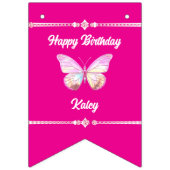 Gepersonaliseerde Jewel Butterfly Bunting Banner (Derde vlag)