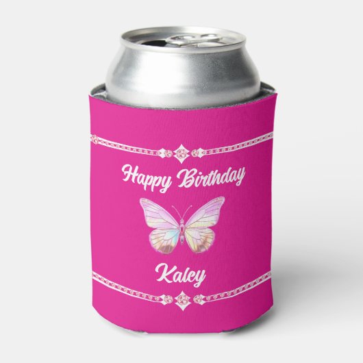 Gepersonaliseerde Jewel Butterfly Cooler (Blikje Voorkant)