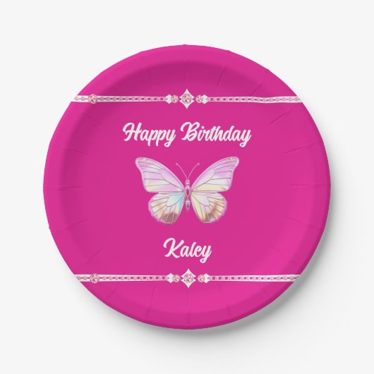 Gepersonaliseerde Jewel Butterfly Paper Bord (Voorkant)