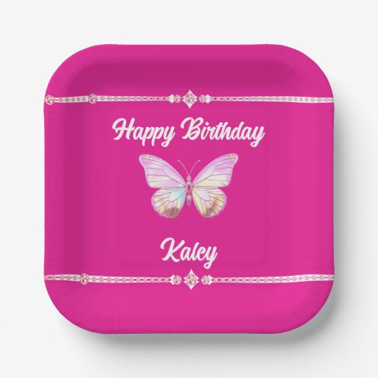 Gepersonaliseerde Jewel Butterfly Paper Bord (Voorkant)