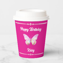 Gepersonaliseerde Jewel Butterfly Paper Cup Papieren Bekers