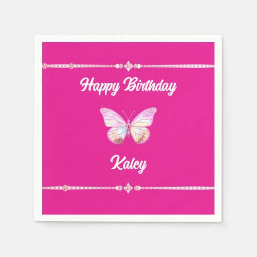Gepersonaliseerde Jewel Butterfly Papier servet (Voorkant)