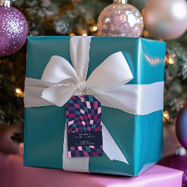Gepersonaliseerde Jewel Elegant Geruit Kerstmis Cadeaulabel