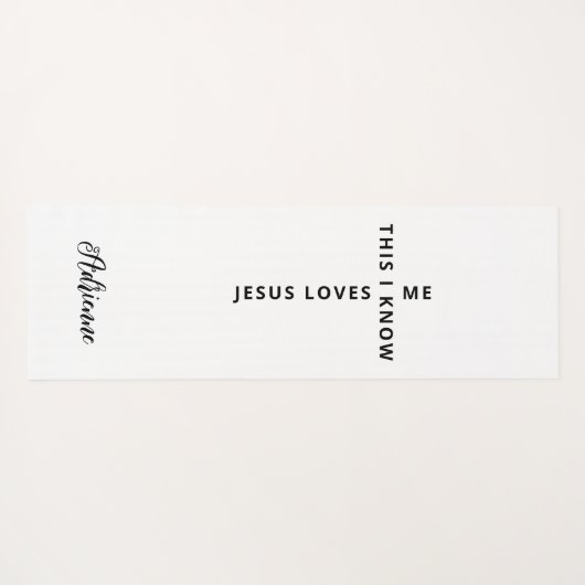 Gepersonaliseerde Jezus houdt van me zwart wit omk Yogamat (Achterkant (horizontaal))