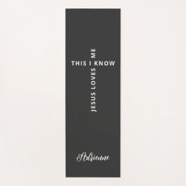 Gepersonaliseerde Jezus houdt van me zwart wit omk Yogamat