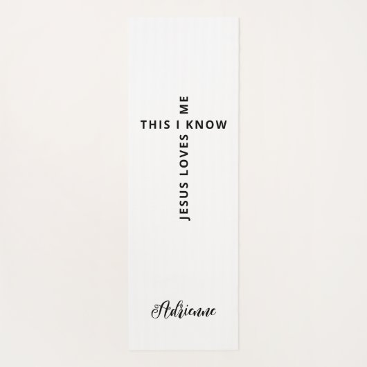 Gepersonaliseerde Jezus houdt van me zwart wit omk Yogamat (Achterkant)