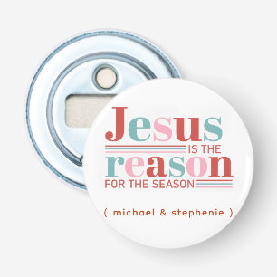 Gepersonaliseerde Jezus is de reden voor het seizo Button Flesopener
