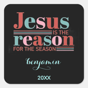 Gepersonaliseerde Jezus is de reden voor het seizo Vierkante Sticker