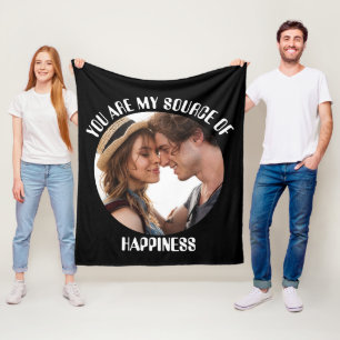 Gepersonaliseerde jij bent mijn bron van geluk Fot Fleece Deken
