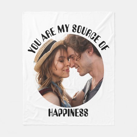 Gepersonaliseerde jij bent mijn bron van geluk Fot Fleece Deken (Voorkant)