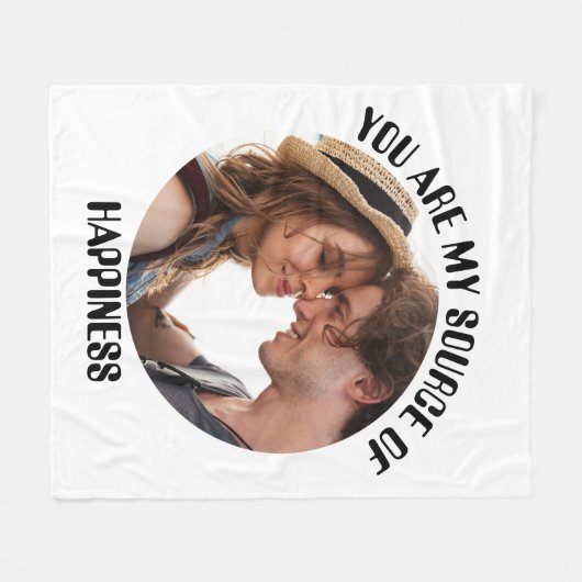 Gepersonaliseerde jij bent mijn bron van geluk Fot Fleece Deken (Voorkant (Horizontaal))