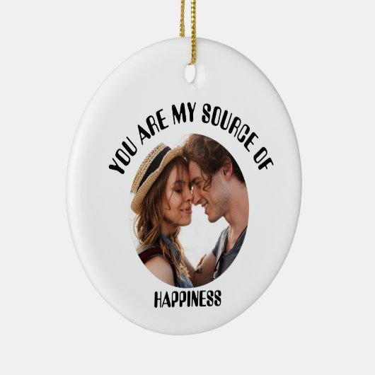 Gepersonaliseerde jij bent mijn bron van geluk Fot Keramisch Ornament (Rechts)