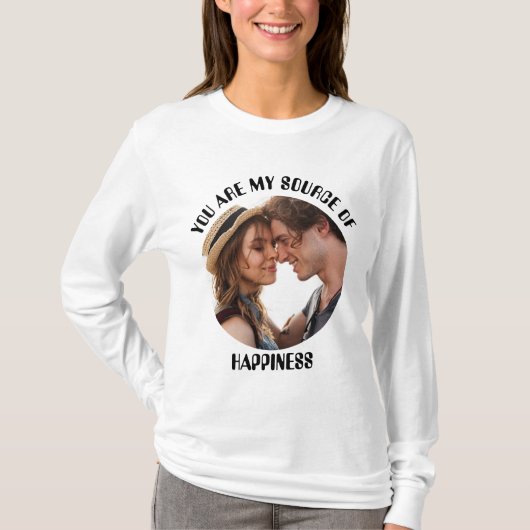 Gepersonaliseerde jij bent mijn bron van geluk Fot T-shirt (Voorkant)