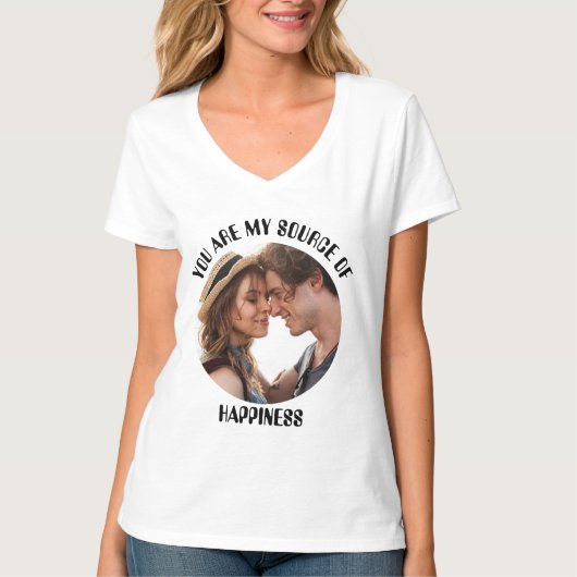 Gepersonaliseerde jij bent mijn bron van geluk Fot T-shirt (Voorkant)