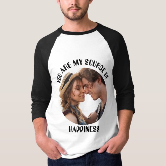 Gepersonaliseerde jij bent mijn bron van geluk Fot T-shirt (Voorkant)