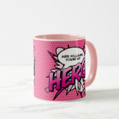 Gepersonaliseerde Jij bent mijn HELD Stripboek Pop Mok (Voorkant rechts)